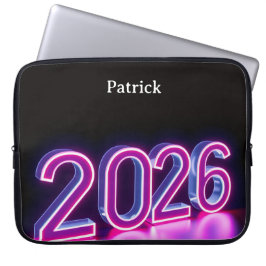 Capa Para Notebook Modern Neon 2026 Happy New Year Welcome