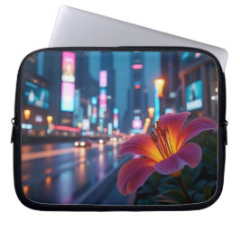 Capa Para Notebook Modern Neon Bloom Cityscape 10'
