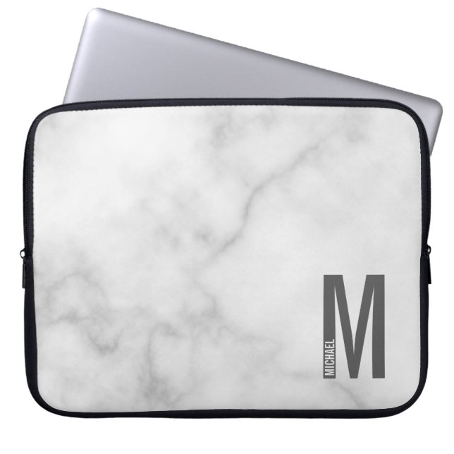 Capa Para Notebook Modern Personalized Bold Monogram and Name (Frente)
