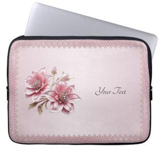 Capa Para Notebook Modern Pink Flowers Laptop Sleeve