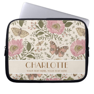 Capa Para Notebook Modern Trendy Wildflower Floral Monograma Botânico