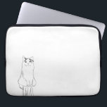 Capa Para Notebook Moderno de esboço de gato bonito<br><div class="desc">Bolsa de laptop moderna com um simples desenho desenhado à mão de um gato fofo.</div>