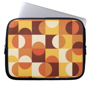 Capa Para Notebook Moderno de Meados do Século Meios círculos amarelo