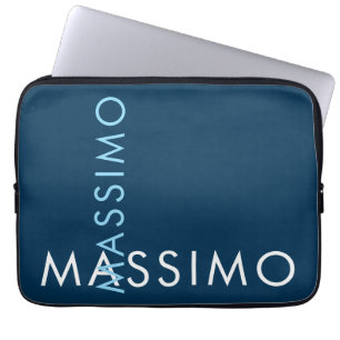 Capa Para Notebook Moderno Minimalista Elegante Simples Nome Azul Pru