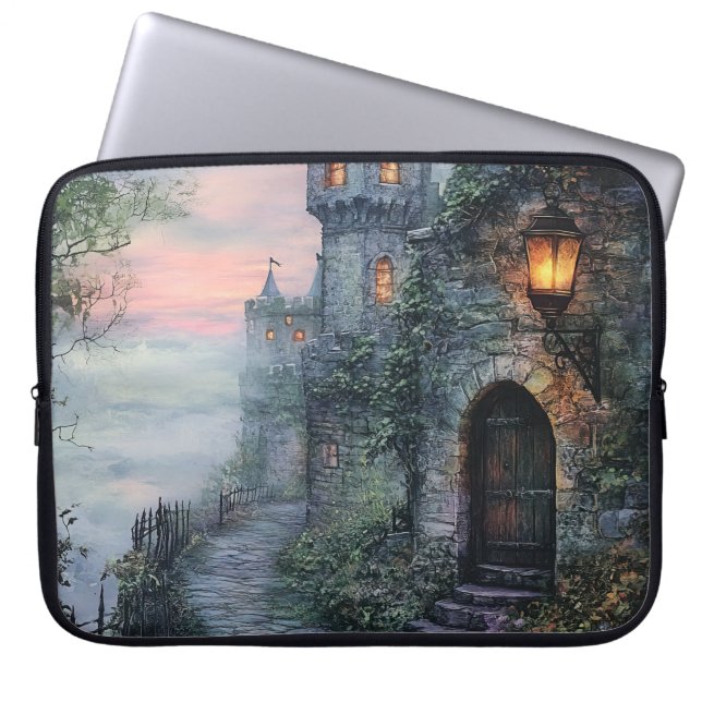 CAPA PARA NOTEBOOK MÓDY FOGGY IRISH CASTLE SCENE (Frente)