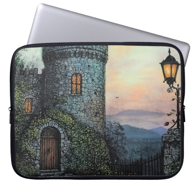 CAPA PARA NOTEBOOK MÓDY FOGGY IRISH CASTLE SCENE (Frente)