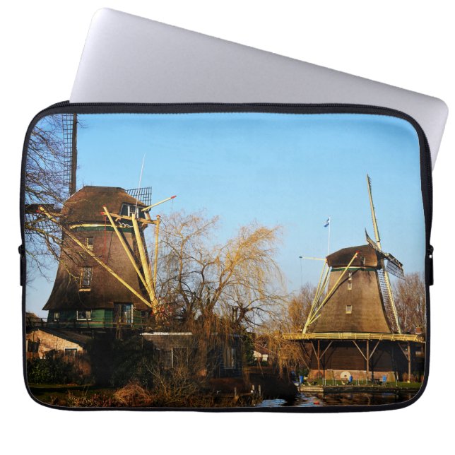 Capa Para Notebook Molens in Nederlands landschap. (Frente)