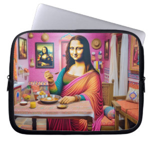 Capa Para Notebook Mona comendo alimentos indianos