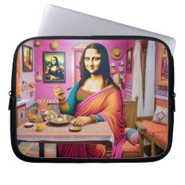 Capa Para Notebook Mona eating Indian foods