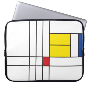 Capa Para Notebook Mondrian II Design de Arte Moderna Minimalista De 