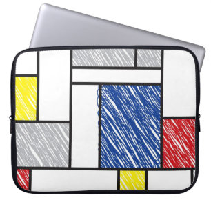 Capa Para Notebook Mondrian Scribbles Minimalist De Stijl Modern Art