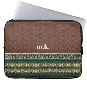 Capa Para Notebook Monogram Classic Red Green Kikkou Pattern