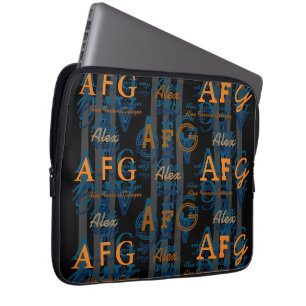 Capa Para Notebook Monogram Modern Collage of Initials & Names