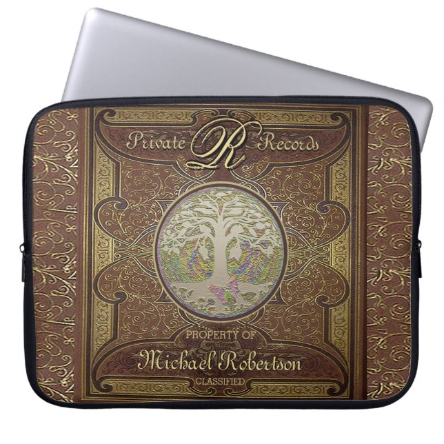 Capa Para Notebook Monograma Antigo Leather Book (Frente)