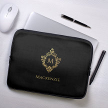 Monograma Black Faux Dourado Elegage Crest
