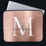 Capa Para Notebook Monograma bonito feminino do roteiro do metal<br><div class="desc">Capa bonito feminino do computador do monograma do roteiro do metal Dourado do rosa do rosa</div>