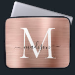 Capa Para Notebook Monograma bonito feminino do roteiro do metal<br><div class="desc">Capa bonito feminino do computador do monograma do roteiro do metal Dourado do rosa do rosa</div>