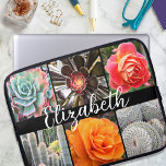 Capa Para Notebook Monograma cactos rosa, colagem de fotos moderna<br><div class="desc">Rosas brilhantemente vermelhos, amarelos e laranja-acinzentados e verde-amarelado, aqua e cactos pretos gritam quente, dias de verão. Aproveite as flores e a atmosfera pacífica de um jardim vibrante sempre que você usa esta fotografia deslumbrante chamada bolsa de laptop neoprene. Esta bolsa de laptop tem três tamanhos: 15", 13" e 10"....</div>