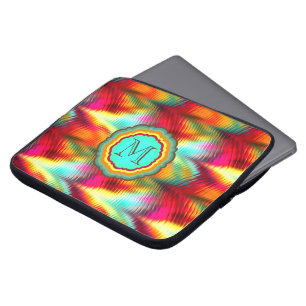 Capa Para Notebook Monograma Colorido e Vibrante de Arco-íris