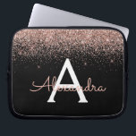 Capa Para Notebook Monograma com brilho rosado e cintilação Dourada r<br><div class="desc">Rosa Dourado - Coletor brilhante rosa e preto,  brilho e minúsculo esmagador elegante. Esse caso pode ser personalizado para incluir seu nome inicial e próprio.</div>