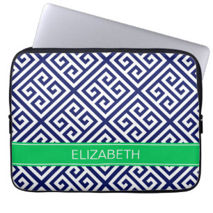 Capa Para Notebook Monograma conhecido esmeralda chave grego do MED