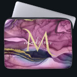 Capa Para Notebook Monograma, cor-de-rosa-púrpura e goma-árgula Doura<br><div class="desc">Monograma,  cor-de-rosa-púrpura e Design de goma-de-agato Dourado. Os modelos foram configurados prontos para personalizar e personalizar. Se você quiser alterar a cor ou o estilo do texto,  clique mais no fim do modelo.</div>