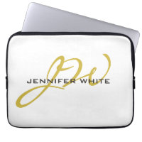 Monograma Cor Dourada Branco Simples Minimalista M