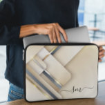 Capa Para Notebook Monograma das iniciais de caligrafia em metal mist<br><div class="desc">A design é uma foto e as capas não são feitas com brilho, sequências, metais ou madeiras. Este design pode ser personalizado na área fornecida pela alteração da foto e/ou do texto. Ou pode ser personalizado escolhendo o clique para personalizar outra opção e excluir ou alterar a cor do plano...</div>