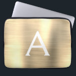 Capa Para Notebook Monograma de aço inoxidável Dourado de luxo<br><div class="desc">Capa de Monograma Elegante de Aço Ilegante e Lúxio Dourado Faux Stainless. Esta capa pode ser personalizada para incluir seu nome inicial e próprio.</div>