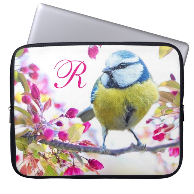 Capa Para Notebook Monograma de aves Springtime (Frente)