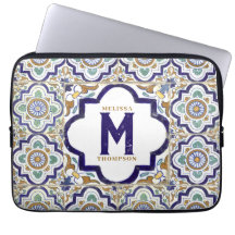 Monograma de Azulejos Botânicos de Vintage