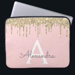 Capa Para Notebook Monograma de brilho brilhante Dourado cor-de-rosa<br><div class="desc">Esmague a tinta e a tinta Dourada,  deixando o minúsculo monograma elegante e moderno e elegante. Esse caso pode ser personalizado para incluir seu nome inicial e próprio.</div>