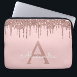 Capa Para Notebook Monograma de Brilho Rosa Rosa Rosa Rosa Dourada co<br><div class="desc">Cor-de-rosa-reluzente - Faux Dourado e Rosa,  perfurando uma cinta moderna e elegante,  brilhando e minúscula caso de monograma elegante. Esse caso pode ser personalizado para incluir seu nome inicial e próprio.</div>