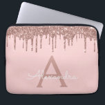 Capa Para Notebook Monograma de Brilho Rosa Rosa Rosa Rosa Dourada co<br><div class="desc">Cor-de-rosa-reluzente - Faux Dourado e Rosa,  perfurando uma cinta moderna e elegante,  brilhando e minúscula caso de monograma elegante. Esse caso pode ser personalizado para incluir seu nome inicial e próprio.</div>