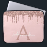 Capa Para Notebook Monograma de Brilho Rosa Rosa Rosa Rosa Dourada co<br><div class="desc">Cor-de-rosa-reluzente - Faux Dourado e Rosa,  perfurando uma cinta moderna e elegante,  brilhando e minúscula caso de monograma elegante. Esse caso pode ser personalizado para incluir seu nome inicial e próprio.</div>