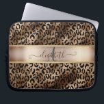 Capa Para Notebook Monograma de Bronze Preto-Padrão-Leopardo<br><div class="desc">Padrão elegante de leopardo em preto e bronze com seu monograma. A ideia perfeita de presente romântico. Clique no botão Personalizar para alterar as fontes,  mover o texto e personalizar o design.</div>