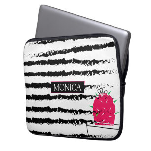 Capa Para Notebook Monograma de Cactus Rosa