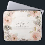 Capa Para Notebook Monograma de Folhagem Floral Russo Elegante<br><div class="desc">"Folhagem de Aquarela Floral Elegante Rústica com seu script Monogramas Iniciais e Nome." Trabalho de arte de aquarela moderna, de estilo pareado, sobre um fundo de conselho branco de madeira de algodão macio. Rosas silvestres cor-de-rosa pálido e folhagem de folha de madeira para uma elegância eterno. Pintado por Audrey Jeanne...</div>