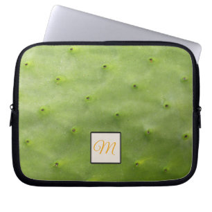 Capa Para Notebook Monograma de Fotos do Cactus Verde Tropical Botân