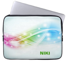 Monograma de fundo azul de ondas coloridas