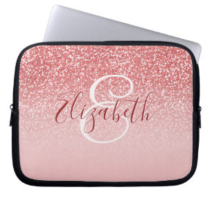 Capa Para Notebook Monograma de Mão de Espelhamento da Lente Rosa ros