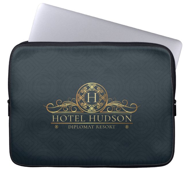 Capa Para Notebook Monograma de marca do Hotel Luxury (Frente)