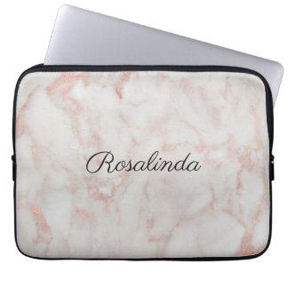 Capa Para Notebook Monograma De Padrão De Brilho De rosa Dourado E Br