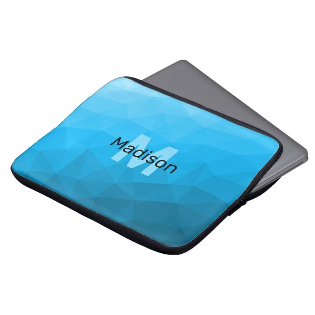 Capa Para Notebook Monograma de padrão de malha geométrica gradiente  (Frente Topo)