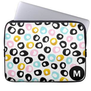 Capa Para Notebook Monograma de Padrão de Pontos Abstratos da Moda