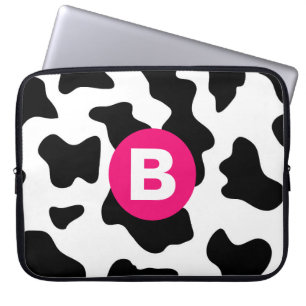 Capa Para Notebook Monograma de Patch de Vaca Quirky