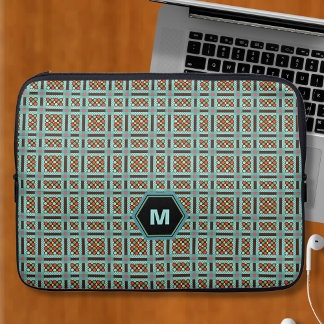 Capa Para Notebook Monograma de Pontos Geométricos e Quadrados
