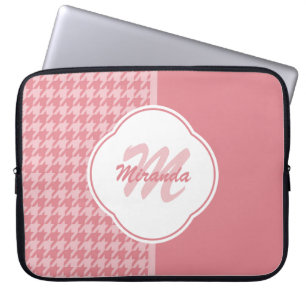 Capa Para Notebook Monograma De Rosa claro Rapariga Com Nome