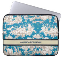 Monograma de Torquoise Azul de Jouy