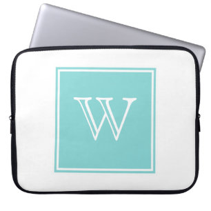 Capa Para Notebook Monograma de Turquoise Square